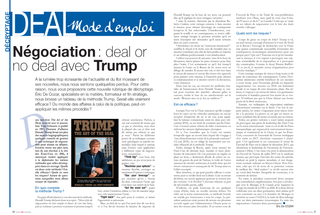 Inter-médiés N+5 - Negociation - Trump the art of the deal -